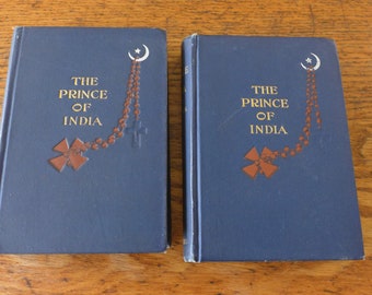 1st ED 2 Vol. Book Set The Prince of India by Lew. Wallace  Rare Vol. 1&2 1893 Ben Hur