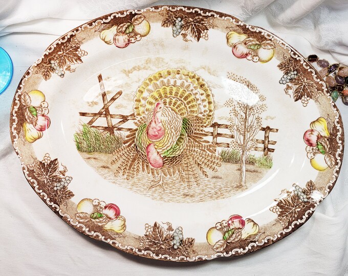 King Tom Turkey Platter Ironstone USA 18 3/4 X 14 1/2 HUGE an American Tradition Etsy