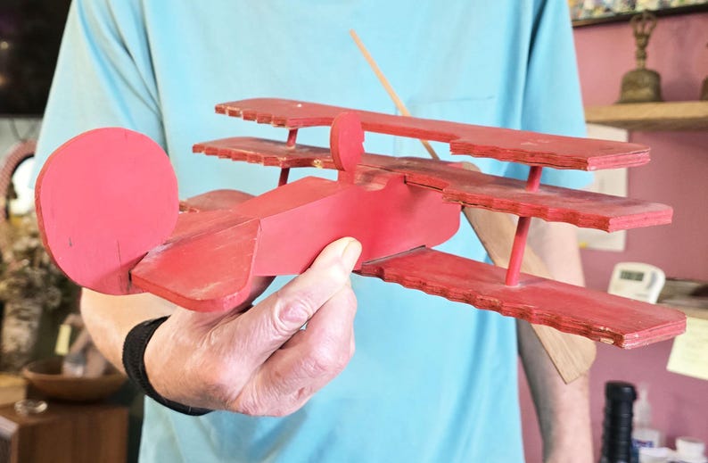 Rustic Weathervane Airplane Wood Handmade Vintage C. 1950's Funky - Etsy
