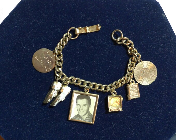 1957 RARE 7 Charm Bracelet Pat Boone Dot Records TV White Bucks Photo