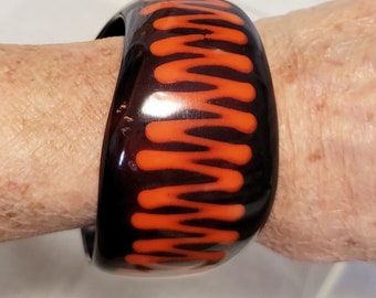 Bangle Bracelet Asymmetrical Brown Orange Stunning