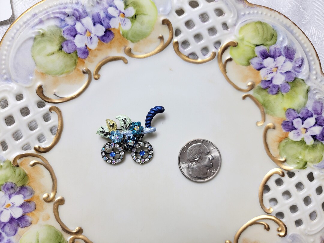 Rhinestone Pin Flower Cart Flowers Enamel SPARKLE Vibrant Etsy