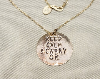 Pendant Necklace Keep Calm & Carry On Alisa Michelle