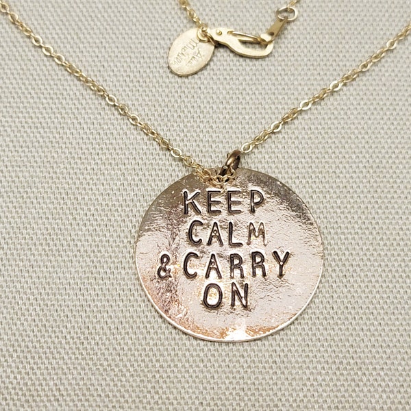 Pendant Necklace Keep Calm & Carry On Alisa Michelle