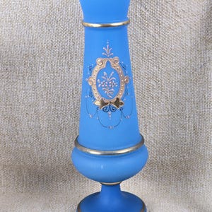Victorian Bristol Glass Vase: Hand-Painted Enamel & Gold, 1890s