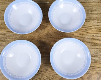 ヴィンテージ マーサ・スチュワート エブリデイ シリアルボウル 4個セット フランス製 MTW28 ブルー＆ホワイト