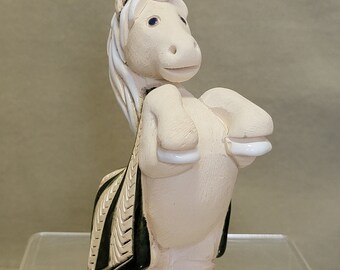 Artisana Rinconada Tall Unicorn Figurine Pottery Beautiful 5 1/8" Tall
