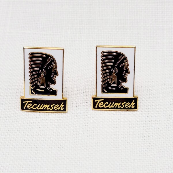 Vintage Tecumseh Products Michigan Logo Cufflinks American Indian Motif