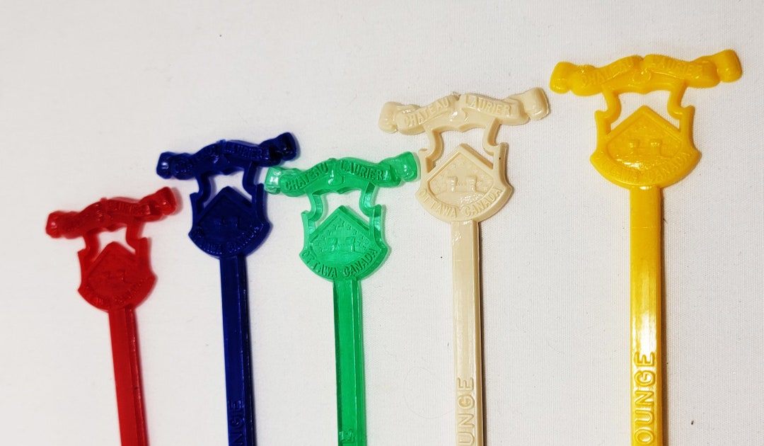 Retro Swizzle Sticks Drink Markers Chateau Laurier Jasper Etsy