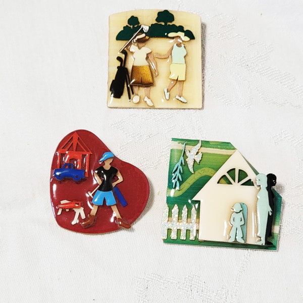 Women Power Pins by Lucinda Jewelry Domestic Violence Construction Golf Golfers House Pins Brooches