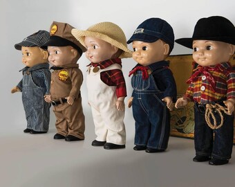 Rare Vintage Buddy Lee Doll in Shell Uniform - 1950s Japan Esso