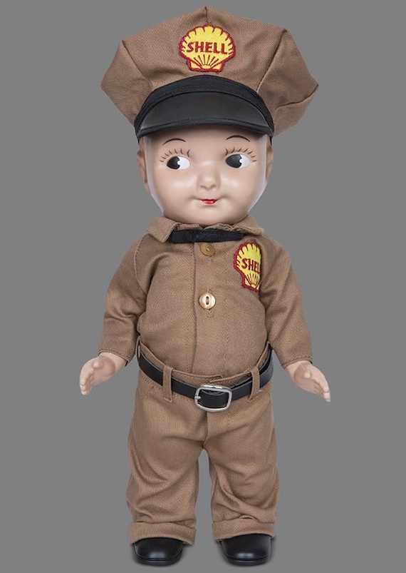 Rare Vintage Buddy Lee Doll in Shell Uniform - 1950s Japan Esso