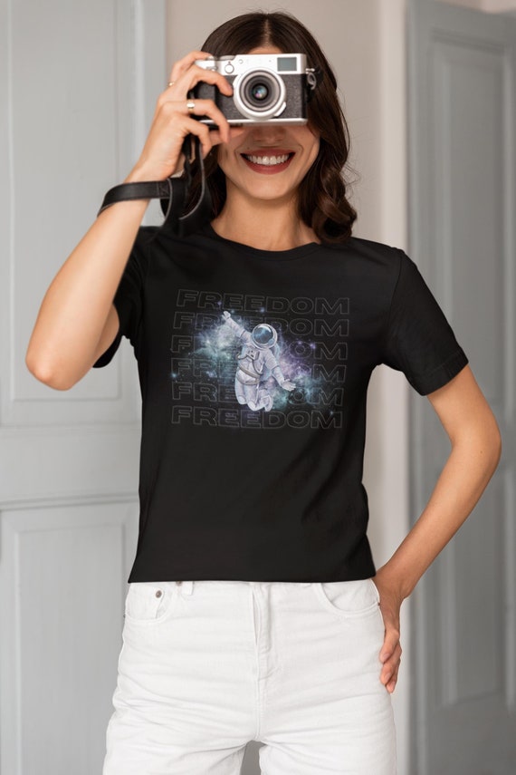Freedom Astronaut T-shirt, Space Graphic Tee, Cosmic Galaxy