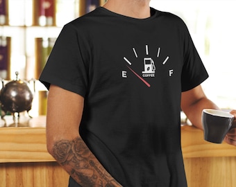Coffee Fuel Gauge T-Shirt: Caffeine Lover Graphic Tee