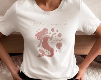 T-shirt sirène : t-shirt en coton américain teint en pièce - Cadeau pour les amoureux des sirènes