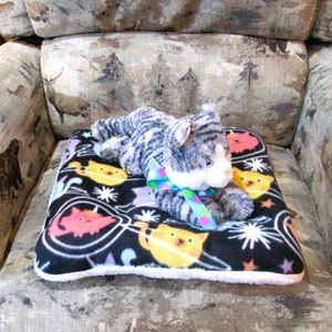 Washable Bed for Cats Soft Sherpa and Fleece Beds for Kitties Fast Free Shipping US Gifts for Cat Lovers Reversible Pet Bed image 6