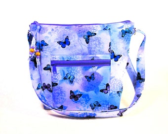 Butterflies Cross Body Jenny Bag 10 Pockets Storage Gifts for Women Washable Purses Fast Free Shipping US