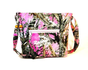 Cross Body Large Fabric Purse Pink Camo Purses Women Adjustable Long Strap Handbags Free Shipping US Everyday Pocketbooks Gifts for Women