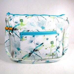 Bolso bandolera grande de tela con diseño de libélula para mujer, con correa ajustable y cierre de cremallera, envío rápido y gratuito a EE. UU., bolsos de uso diario, regalos para mujer.