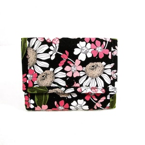 Frauen Custom Pink Floral Fabric Wallet Waschbar Billfold Geschenke für Frauen Kreditkartenhalter 11 Taschen Geldbörse Schneller kostenloser Versand US