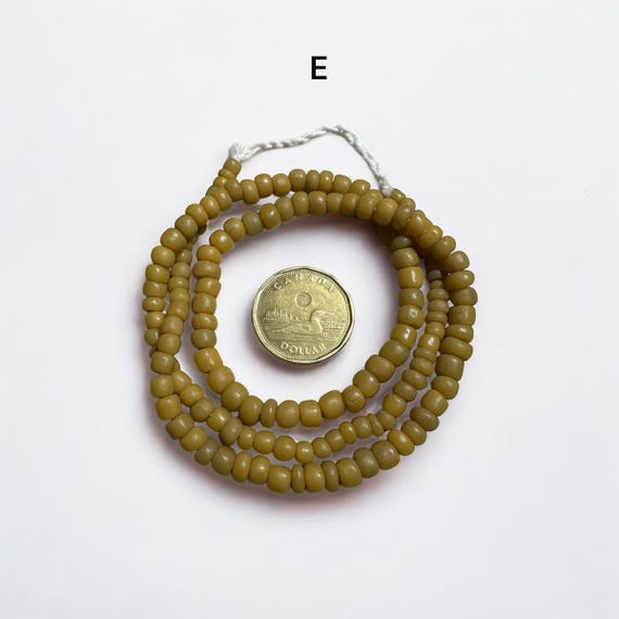 Yellow Java Glass Beads: Vintage African Trade Be… - image 6