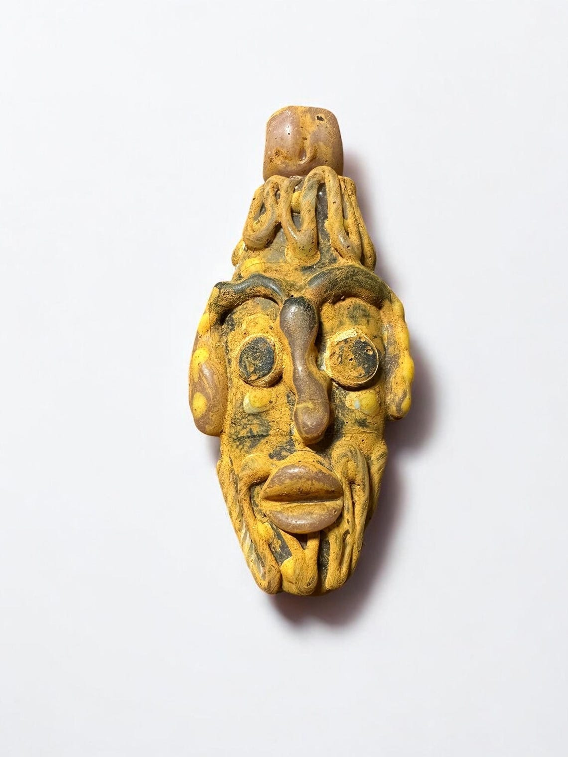 Rare Antique Phoenician Mosaic Bead | Glass Face Pendant for Collectors ...