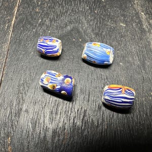 4 Pics Rare African Trade Beads – Antique Venetian Millefiori Beads for Unique Jewelry