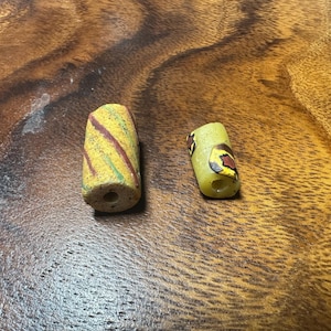 2 Pics Vintage Millefiori Beads from Africa – Authentic Venetian Trade Beads for Jewelry Makers