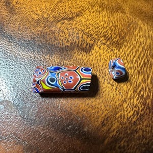 2 Pics Antique Venetian Glass Beads – Millefiori African Trade Beads for Beading Projects