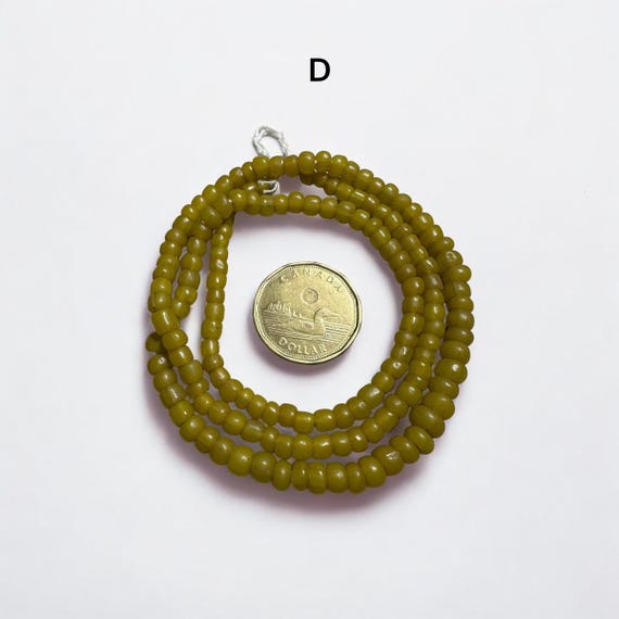 Yellow Java Glass Beads: Vintage African Trade Be… - image 5