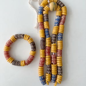 African handmade wedding jewellery set necklace and bracelet,trade beads,Made in Ghana