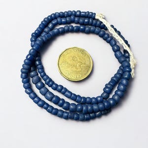 Rustic Matte Blue Glass Beads: Recycled Java Spacer Beads