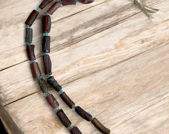 古いアフガニスタンガラスビーズ（4-8 mm）アンティークブラックと