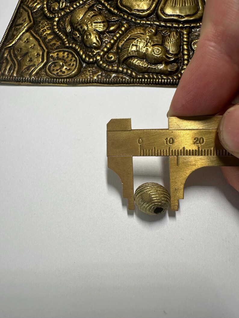 Handgemaakte Afrikaanse messing ronde kralen: Ashanti-stamsieraden afbeelding 3