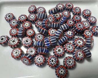 50/100 Pics Venetian inspired glass beads multicolor chevron beads 10mm,Nepal beads,Trade beads