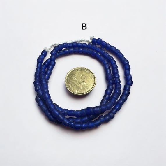 Blue Java Glass Beads: Recycled African Trade Sty… - image 3