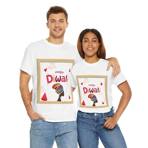 Diwali Unisex T-Shirt with African Ankara Print | Festive Season Gift | Colorful Diwali Tee for Men & Women | Diwali Outfit