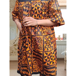Handmade Ankara Kaftan Dress | African Print Maxi Dress | Boho Loose Fit Kaftan | Culturally Inspired Outfit