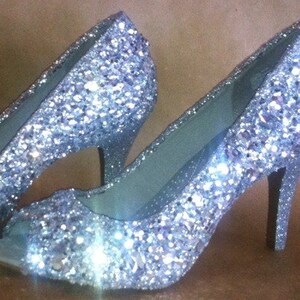 Gray sparkly heels best sale