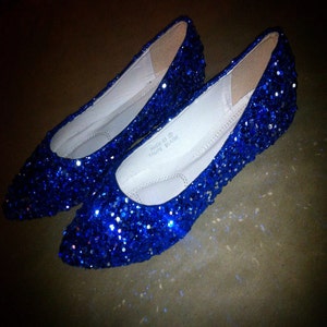 Custom Sequined Ballet Flats: Glitter Wedding Shoes