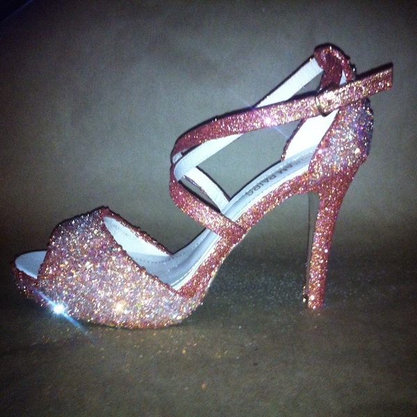 Custom hand-beaded sparkly heels!  Any height or style!