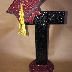 Graduação brilhante letras e números de 8" com cores personalizadas