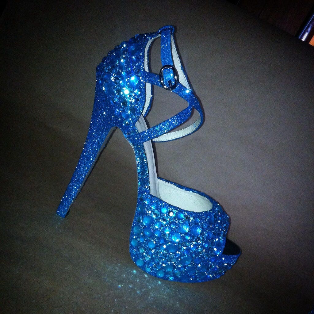 strappy jeweled heels