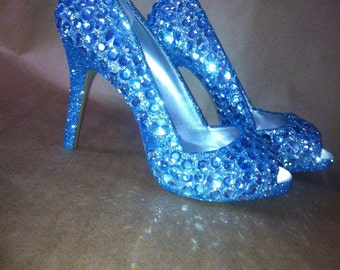 light blue sparkly heels