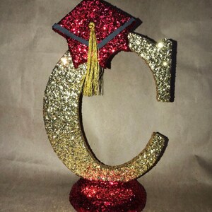 Graduação brilhante letras e números de 8" com cores personalizadas