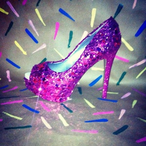 Custom Sequined Glitter High Heels: Party Wedding Shoes