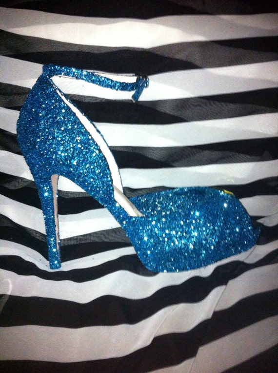 Blue sparkly shoes for wedding online