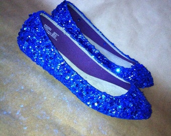 Custom Sequined Ballet Flats: Glitzy Wedding Party Shoes