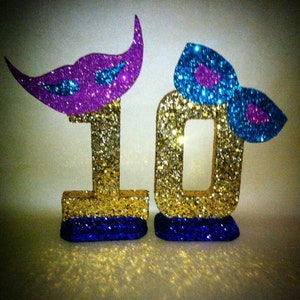 Shimmering Masquerade letters! Freestanding letters and numbers in any color, masquerade theme.