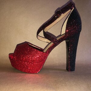 Custom Sparkly Glitter Heels: Jeweled Sequin Bridal Shoes